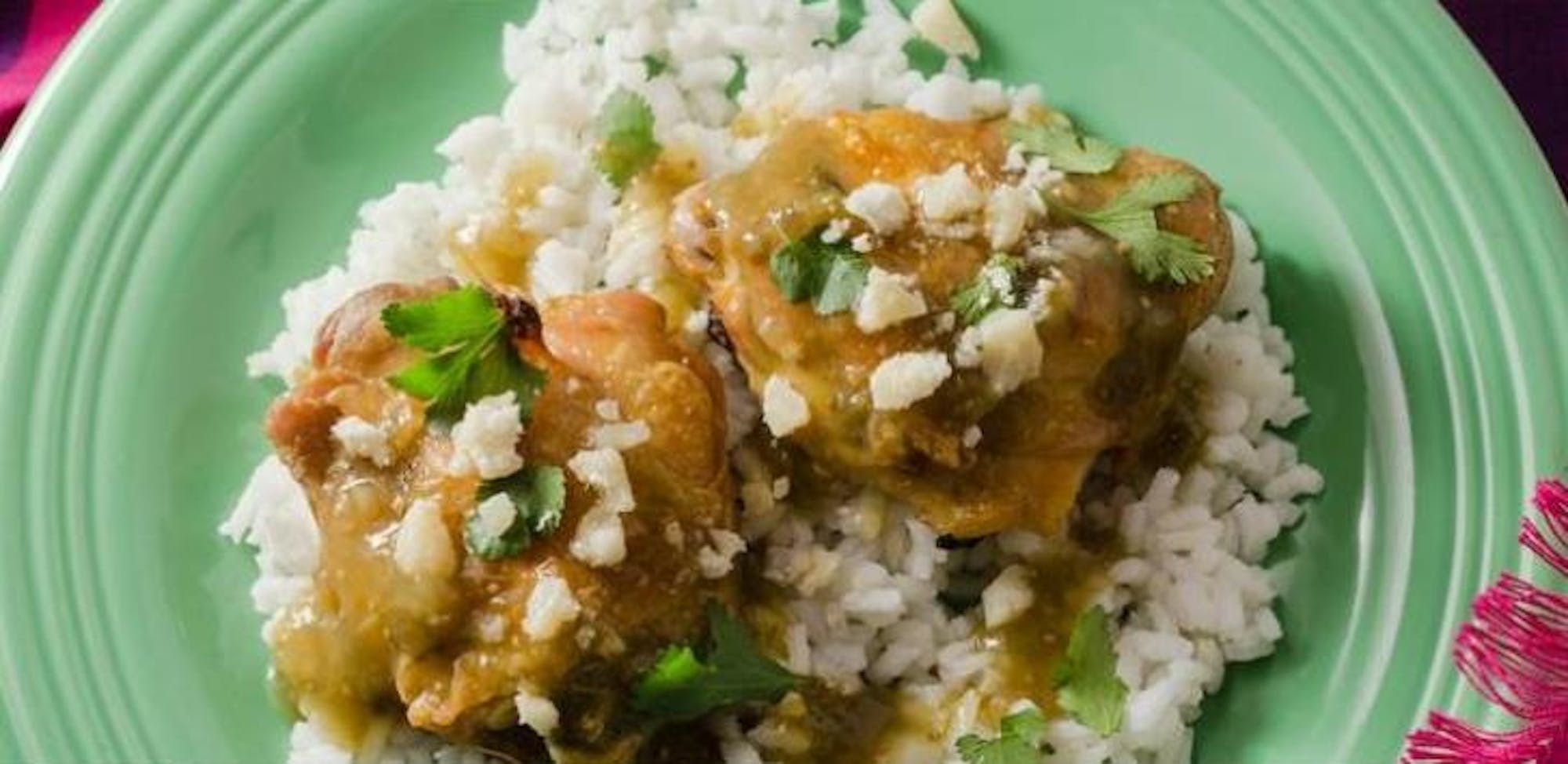 OvenRoasted Chicken Thighs with Green Chili Sauce Herb