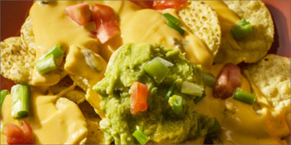 Nachos With Cheddar Cheese Sauce Herb
