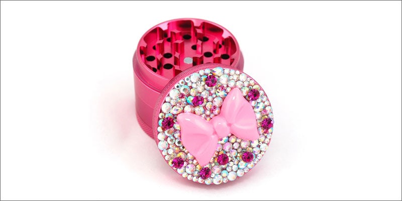 4 glamorous cannabis accessories for girls bedazzled grinder 10 Must Have Accessories for the Girly Cannabis Enthusiast