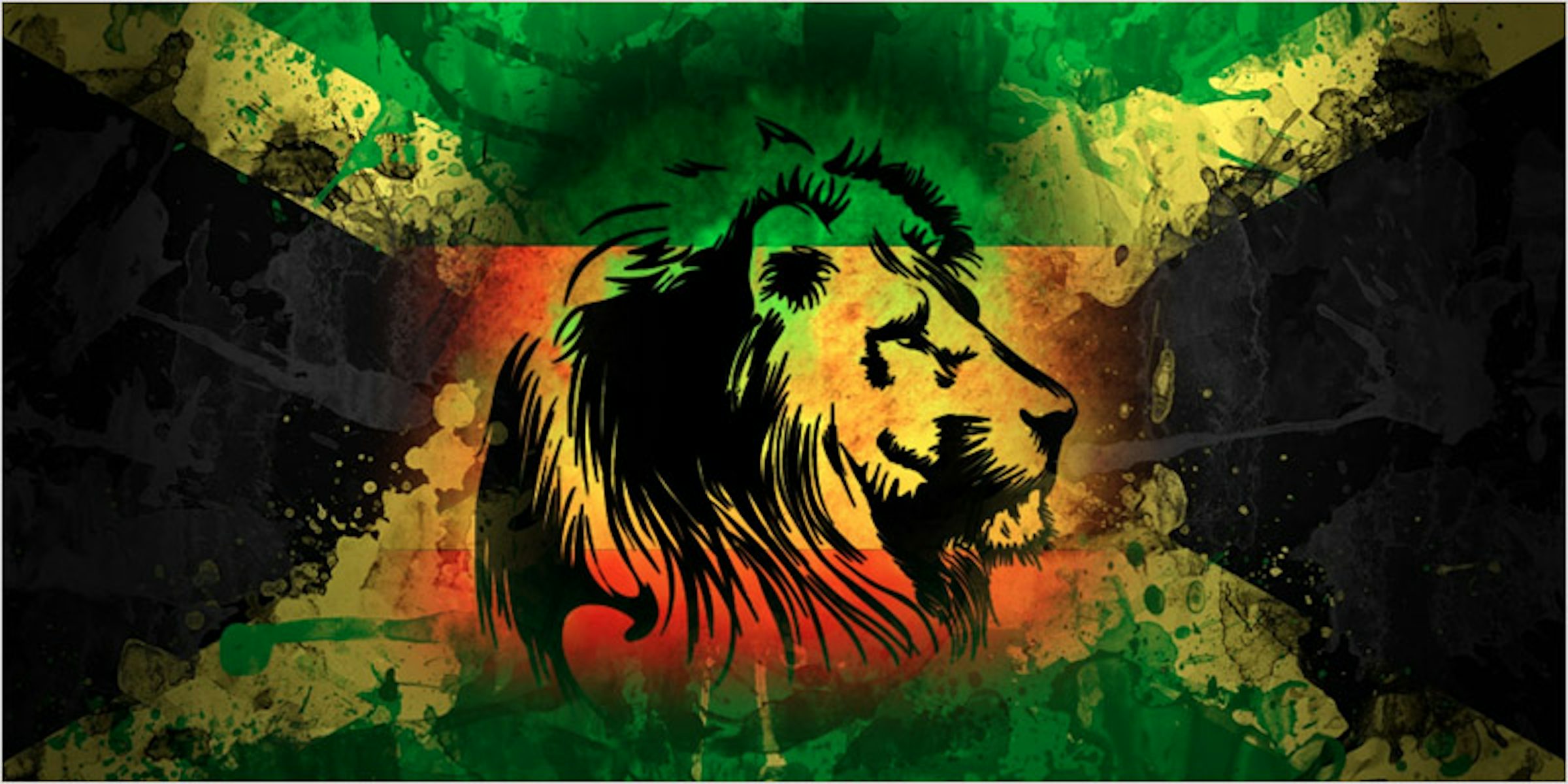 Растаманский флаг со львом
