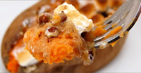 Streusel Stuffed Sweet Potatoes
