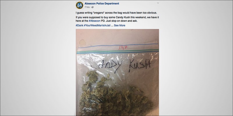 PLAYFUL POLICE POST 1 Police Accused Of Making Light Of The War On Drugs On Facebook
