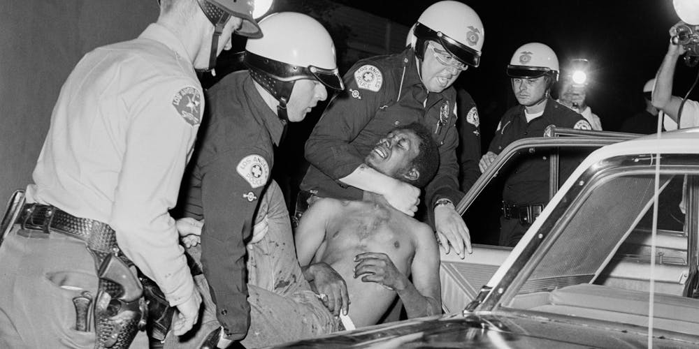 frican American Rioter Being Forcefully Arrest