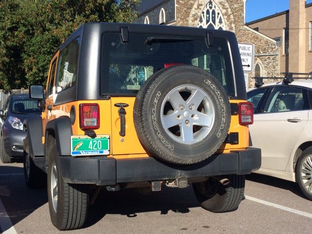 Former Vermont Attorney General Bill Sorrell Jeep Has A 420 License Plate
