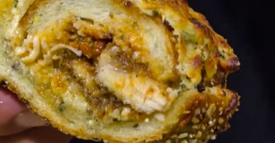 Weed infused Chicken Parmesan-Stuffed Garlic Bread