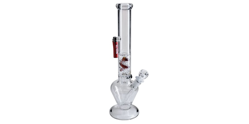 Blaze Glass - Premium Double Spiral Perc Beaker Base Ice Bong - Blue