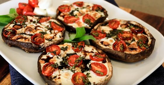 Cannabis Infused Portobello Caprese Mozzarella Mushroom Caps | HERB Recipe