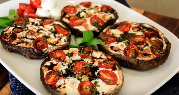 Cannabis Infused Portobello Caprese Mozzarella Mushroom Caps | HERB Recipe