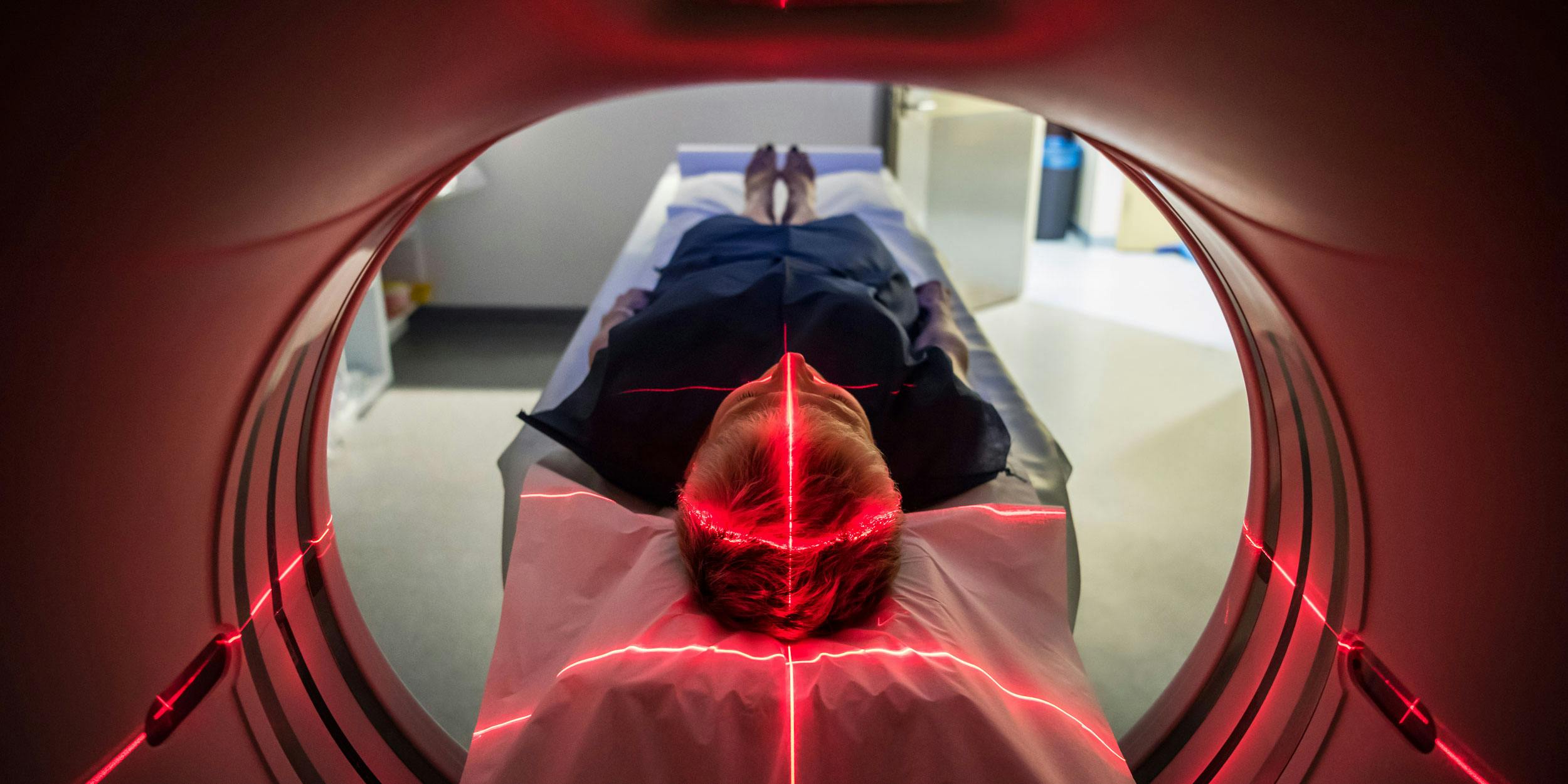 Person undergoing a CAT scan in New Mexico