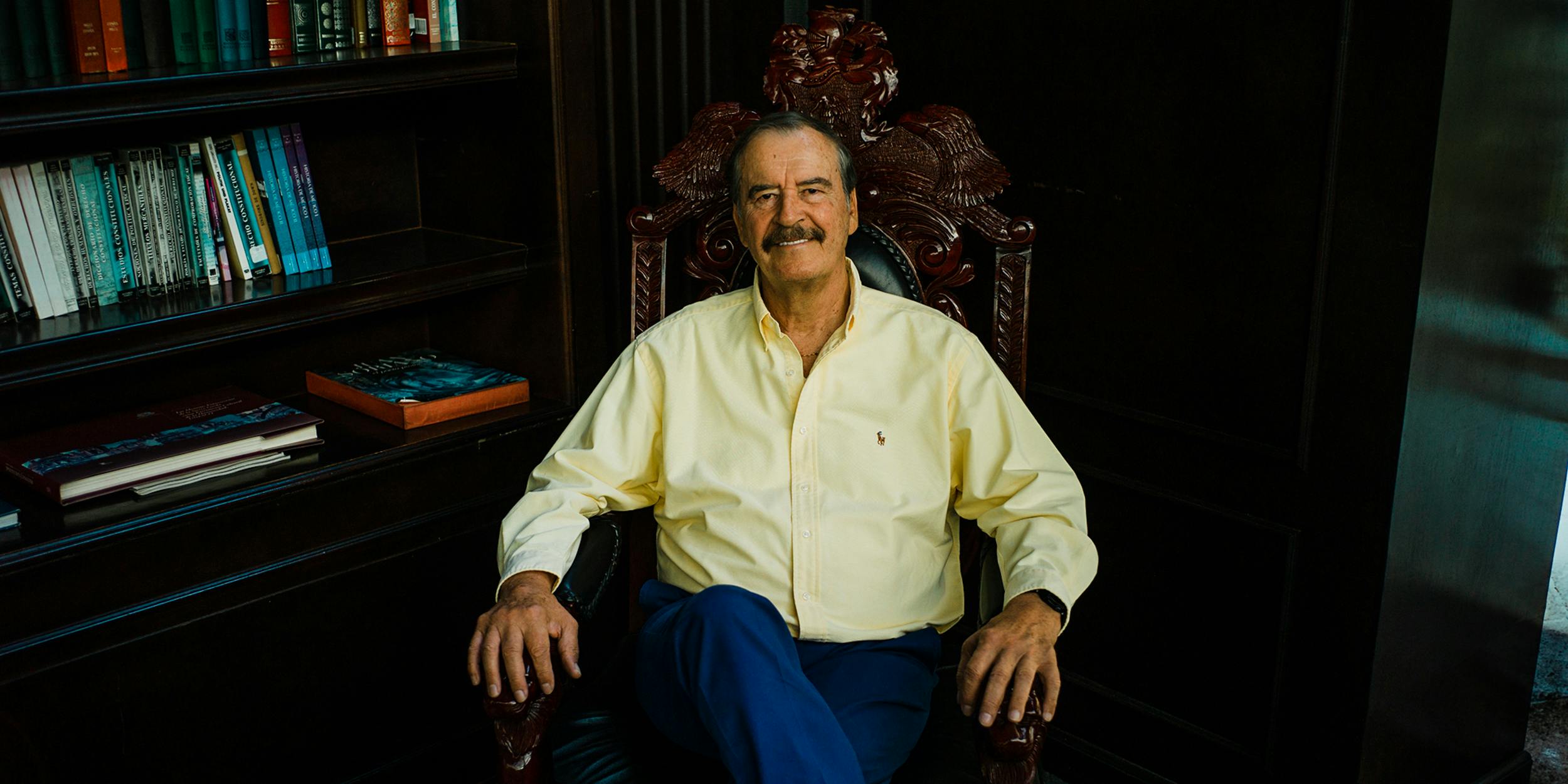 Former president of Mexico Vicente Fox explains why he thinks marijuana should be legal in Mexico. Here, he is seen at his educational center called Centro Fox in his replica presidential office in Guanajuato, Mexico. (Photo by Scott Brennan for Herb)