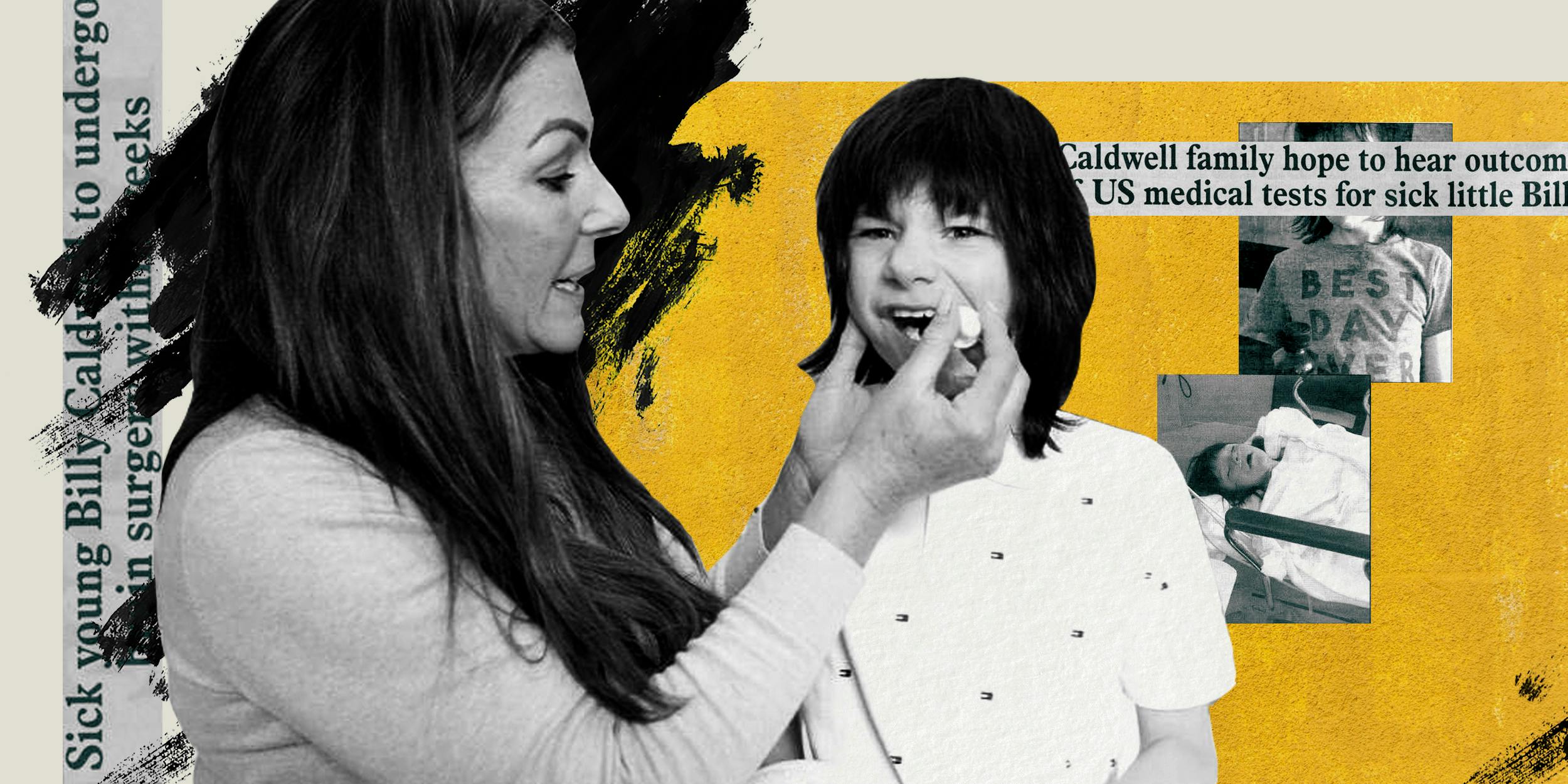 Collage of Billy and his Mom Charlotte Caldwell