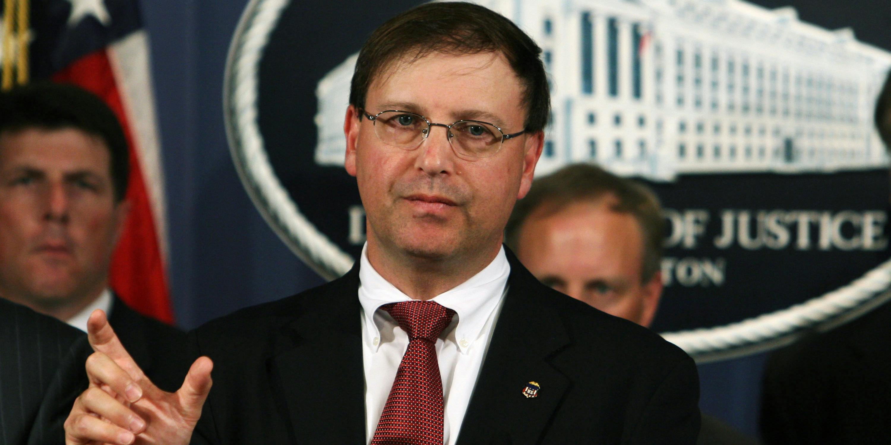 UNITED STATES - JUNE 04: Director of the DEA Chuck Rosenberg, then a US Attorney General of the Eastern District of Virginia, speaking at a news conference at the Department of Justice in Washington, D.C., June 4, 2007. Experts remain uncertain about whether the DEA will reclassify Epidiolex or CBD itself following FDA approval of Epidiolex for epilepsy on Monday, June 25. (Photo by Chris Kleponis/Bloomberg via Getty Images)