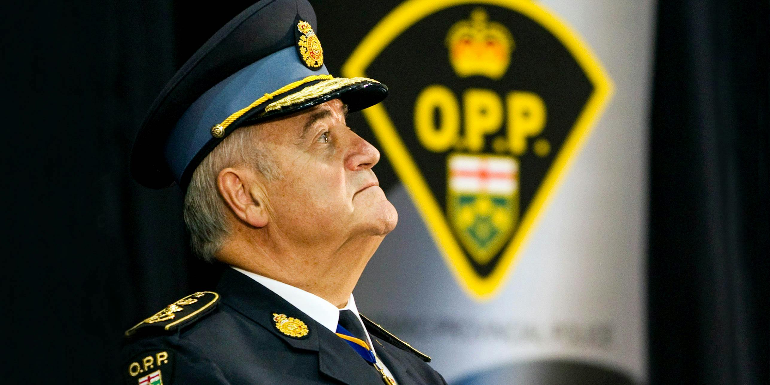 Outgoing OPP Commissioner Julian Fantino during the Ontario police forces change of command ceremony in Toronto. (Photo by Andrew Francis Wallace/Toronto Star via Getty Images)