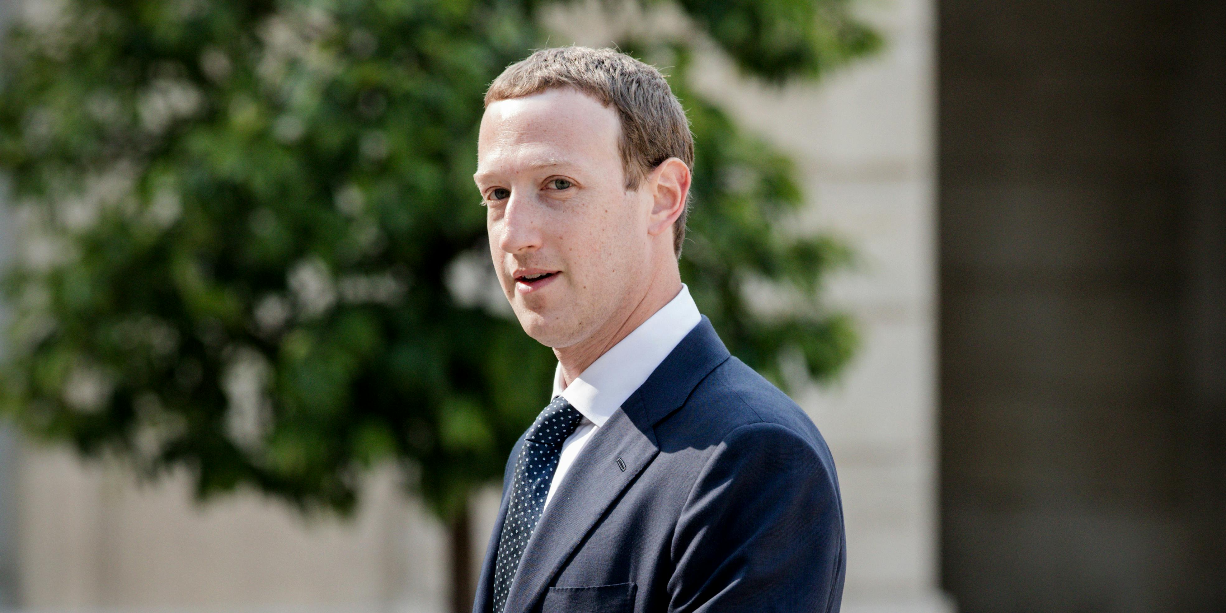 Facebook CEO Mark Zuckerberg heads for a meeting with the French President. Facebook is accused of shadow banning cannabis companies, essentially impacting their business by making them impossible to find on the social media site.