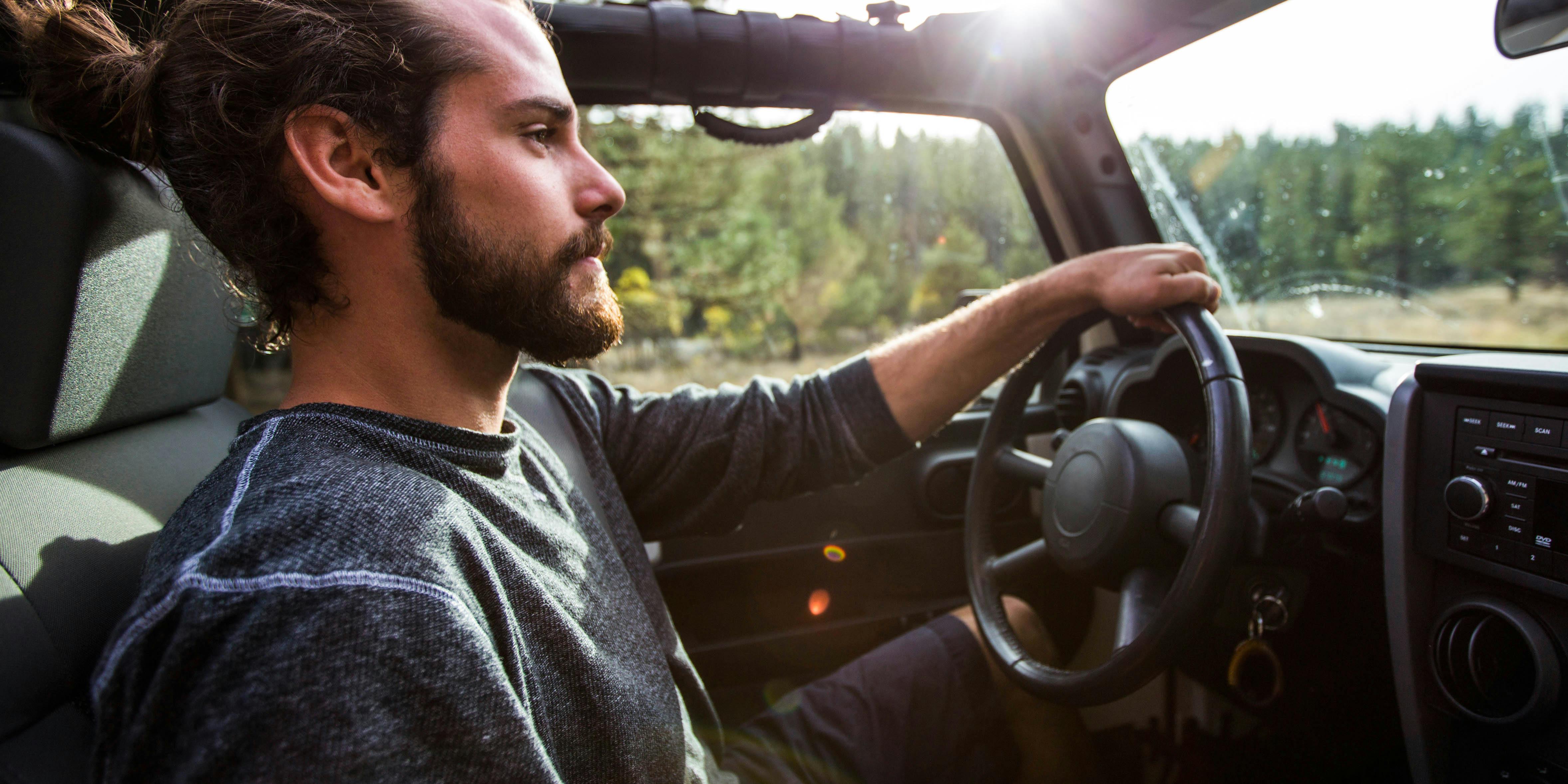 A recent survey found one in seven Canadians have driven high. Here, man is shown driving