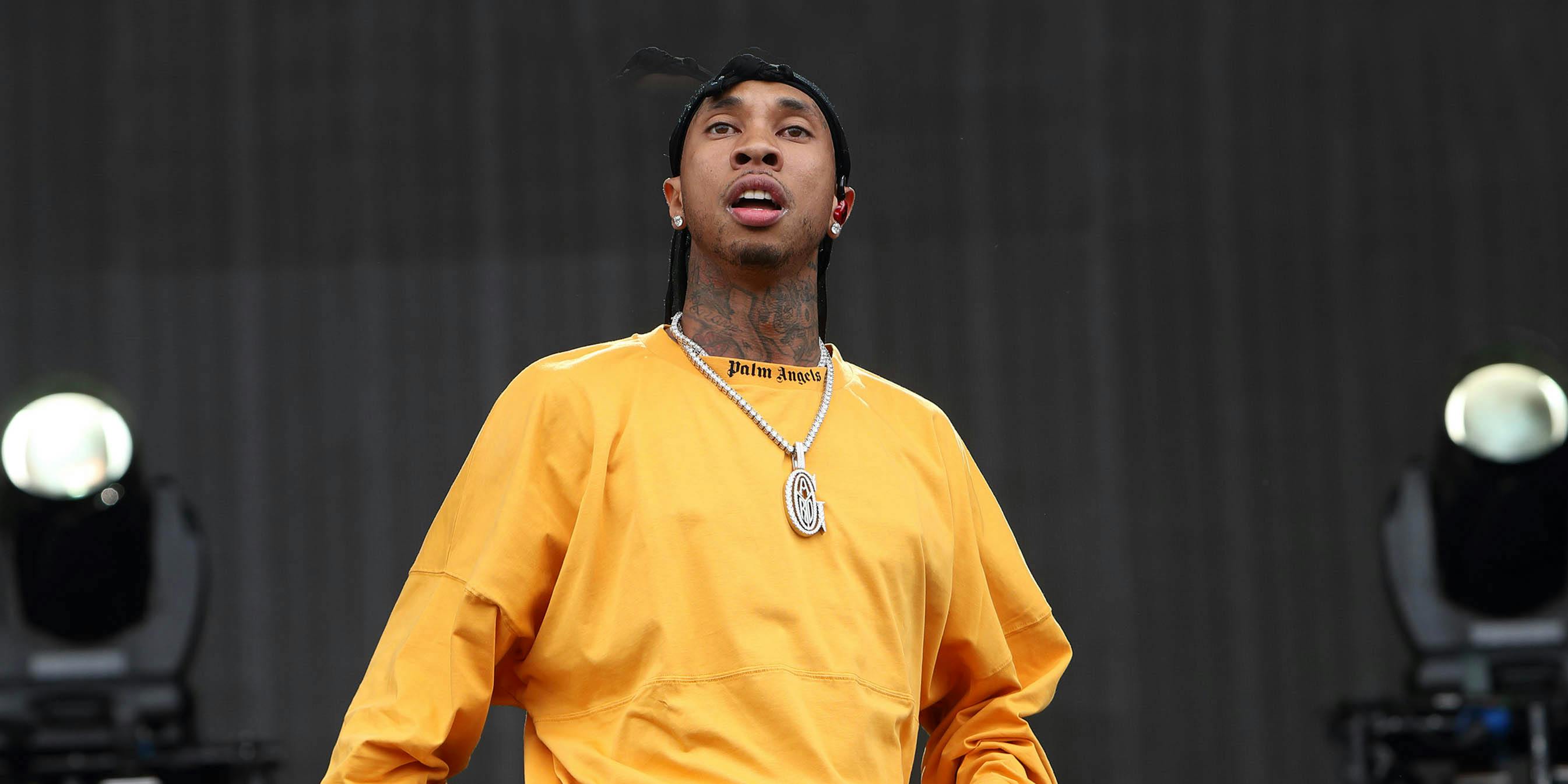 LONDON, ENGLAND - JULY 09: Tyga performs on day 3 of Wireless Festival at Finsbury Park on July 9, 2017 in London, England. (Photo by Burak Cingi/Redferns via Getty Images)