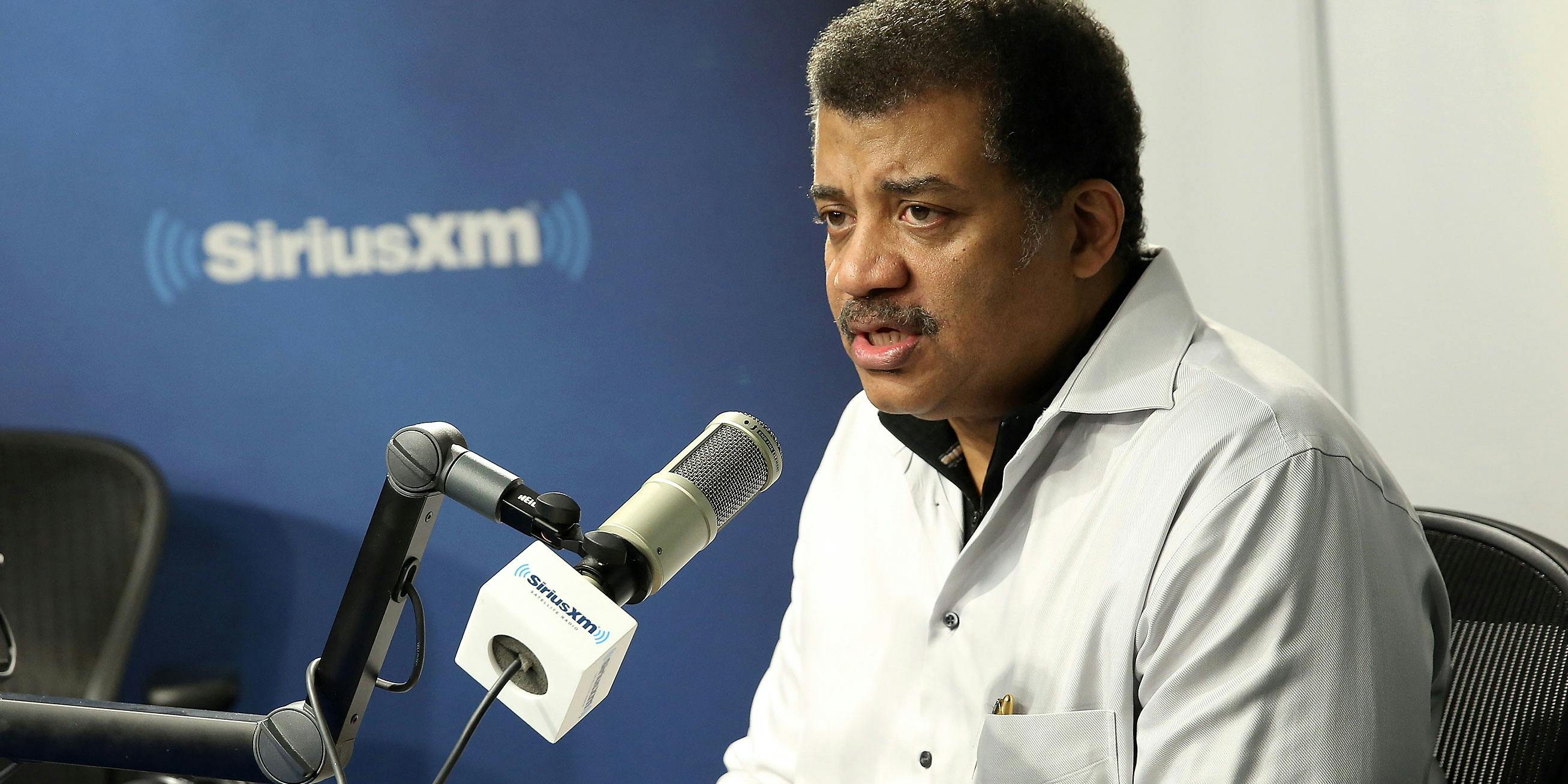Astrophysicist Neil deGrasse Tyson visits SiriusXM Studios on November 13, 2017 in New York City. He recently defended Elon Musk smoking weed.