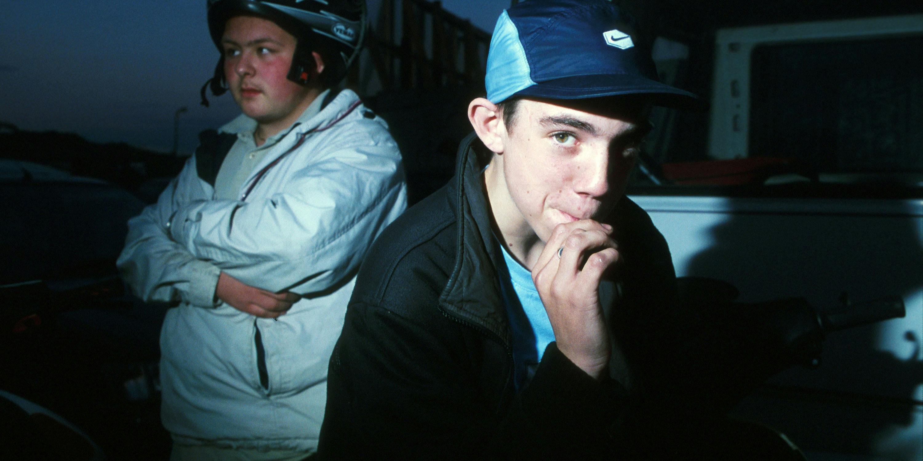 A teenage scooter boy smoking a spliff in Luton, UK in 2004. A new report found teens buy weed more easily than alcohol in the UK.