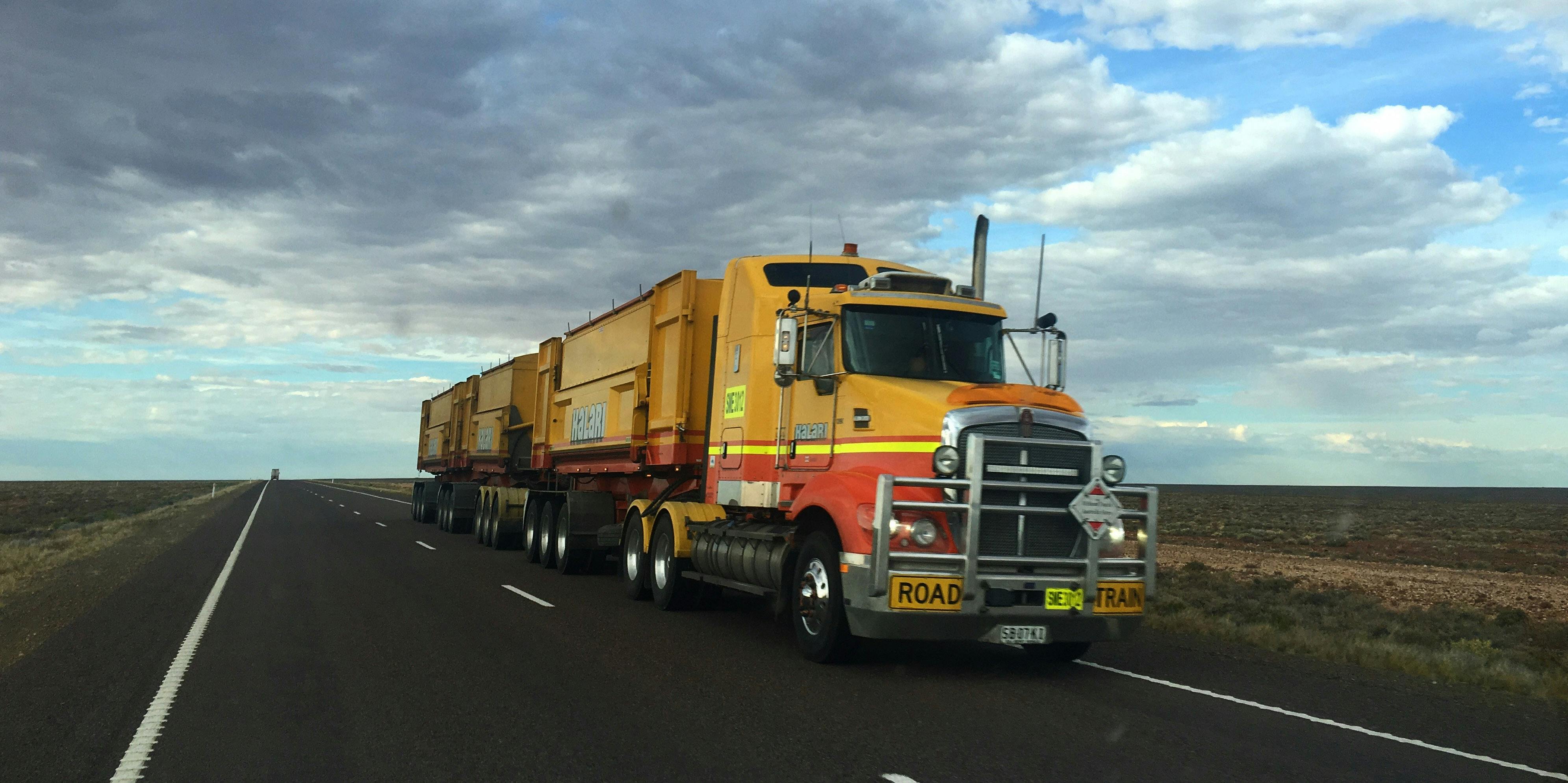 Will Oregon Be The First State To Allow weed shipments across state lines? Here, a semi truck is shown on a highway