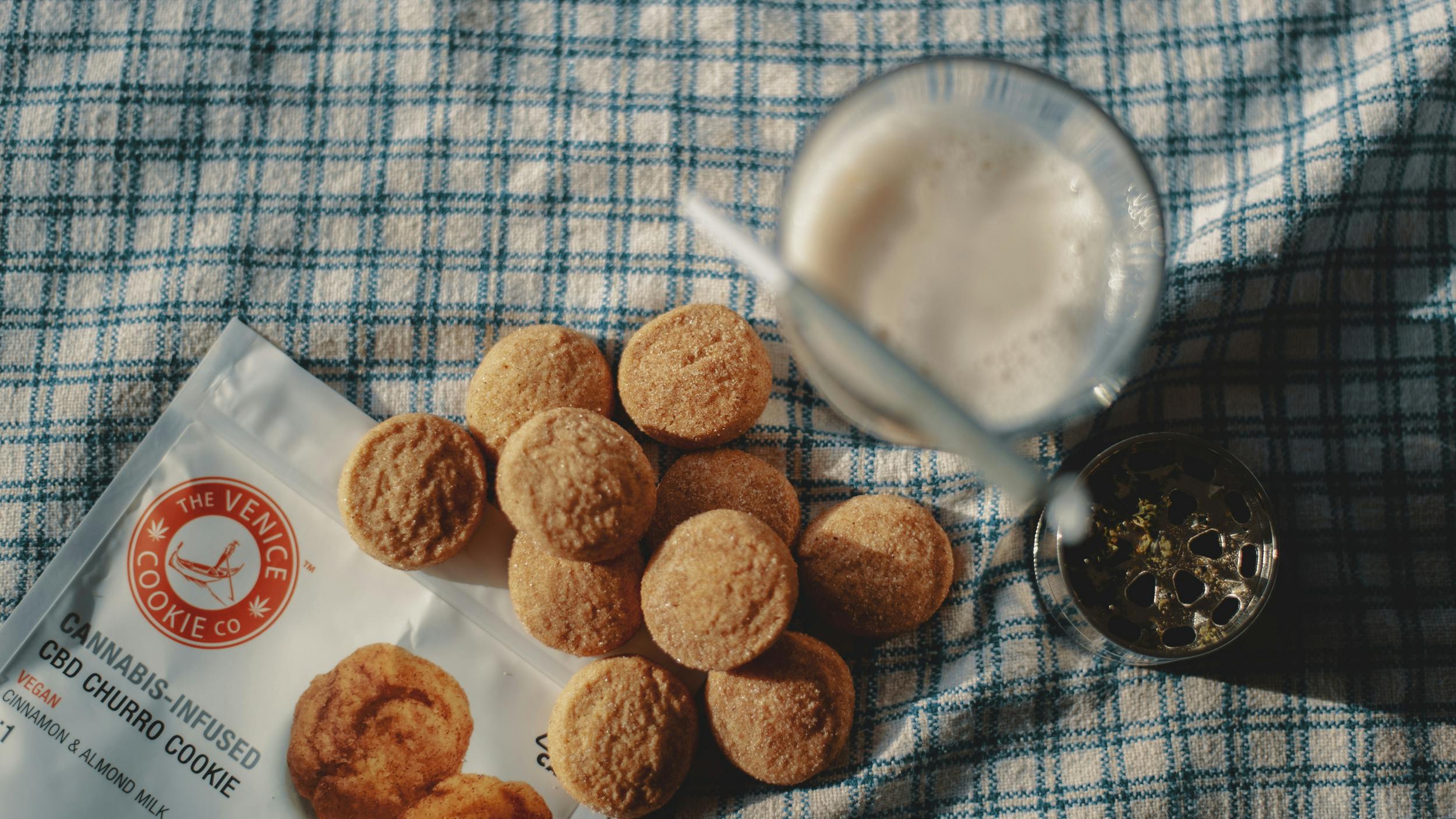 A pile of the best weed cookies next to a glass of milk